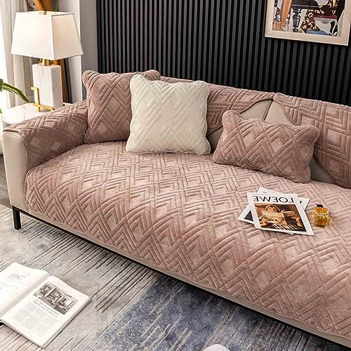 MTHGH Sofabezug rutschfeste Sofadecke，sofaschutz1 2 3 4-Seater L Shape Sofaschoner,Hund Katze Überwurf Hundedecke Ecksofa Sofa Schutzdecke Sofaschutz Hund Kratzschutz Katze (Camel, 70x210cm)