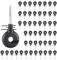 Fensmile 50 Stück Ringisolator mit Gewinde schwarz, Weidezaun Isolatoren, Ringisolatoren für Holzpfähle, Seil, Weidezaun & Elektrozaun