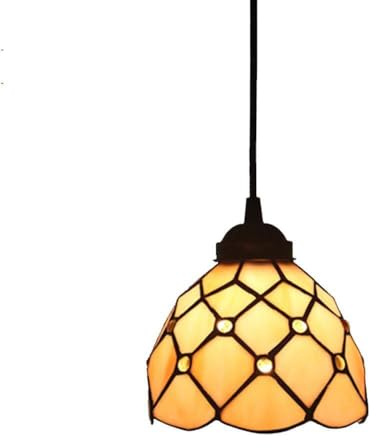 Esszimmer Hängelampe Vintage Pendelleuchte Im Tiffany-Stil,Antik E27 Esstisch Pendellampe Glas Design Küchenlampen Wohnzimmerlampe Hängeleuchte Schlafzimmer Loft Cafe Bar Dekoration (φ20cm)