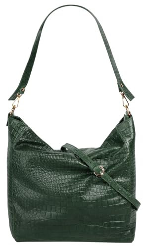 Samantha Look Shopper Echt Leder Damen | Made in Italy, geräumige Umhängetasche, Krokodiloptik | 021930