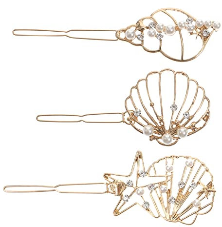 Angoily 3pièces Lot De Barrettes Cheveux Alliage Métallique Perles Pour Femmes Filles Coiffure Simple Originale