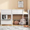BTM Household Bed with 2 Blackboards for Scrawling, 3FT Children's Bed, Wooden Bunk Bed for Kids with Small Shelf, 90x190cm