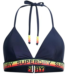 Superdry Damen Triangel-Bikinioberteil mit Logo Kräftiges Marineblau 40