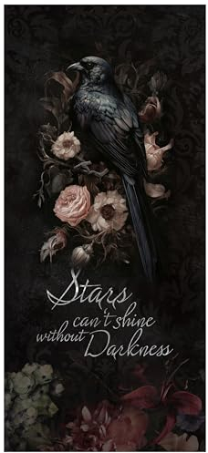 wandmotiv24 Türtapete Rabe, Gothic, Totenkopf, Spruch 90 x 200cm (B x H) - Dekorfolie selbstklebend Sticker für Türen, Türfolie, Aufkleber, M1463