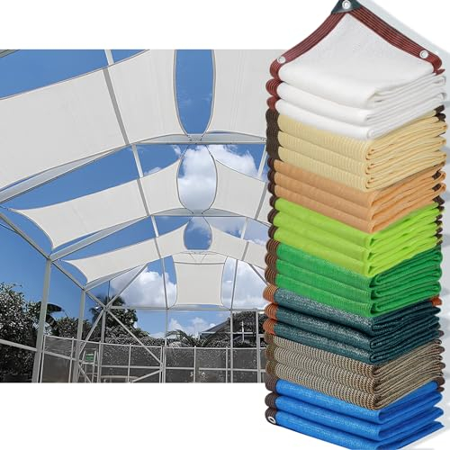 HQQMNY Sonnensegel Sonnenschutz Netz mit Ösen 90% Shading Rate Schattiernetz UV-Beständiges Schattierungsnetz Gartenschirm Sichtschutz für Garten Pflanzen Gewächshaus (Weiß,5x6m)