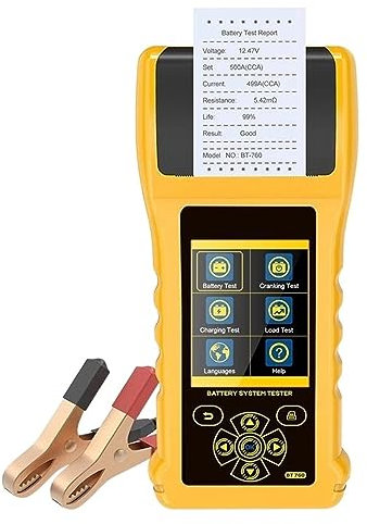 12/24V 30 2000 CCA Car Battery Tester With Printer Color Screen For Trucks&cars&motorcycles
