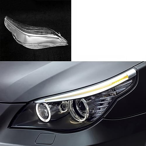 ANram Auto Scheinwerfer Maske Für BMW E60 E61 5 Series 520/523/525/530i 2004-2010,Auto Front Scheinwerfer Shell Abdeckung Transparent Lampenschirm Autoteile,A-Left