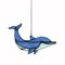 Sonnenfänger im Tiffany-Stil, Buntglas-Dekor, Fisch für Fenster oder Wand, Buntglas, Delfin-Ornament, handgefertigt, Geschenk, Sonnenfänger, Fensterpaneel mit Kette (blau)