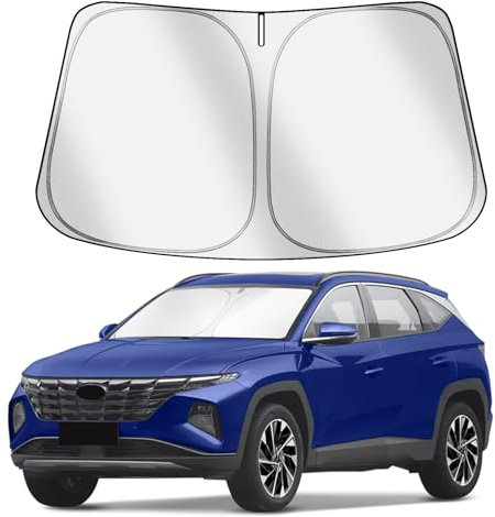 VAWIT Parasol para parabrisas de coche compatible con Hyundai Tucson 2022-2026, parasol plegable para ventana, bloquea los rayos UV y el calor solar