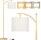 Aooshine Floor Lamps for Living Room with 3 Color Temperatures, Adjustable Tall Standing Lamp with Off White Shade and Gold lamp Hole(Bulb Included)