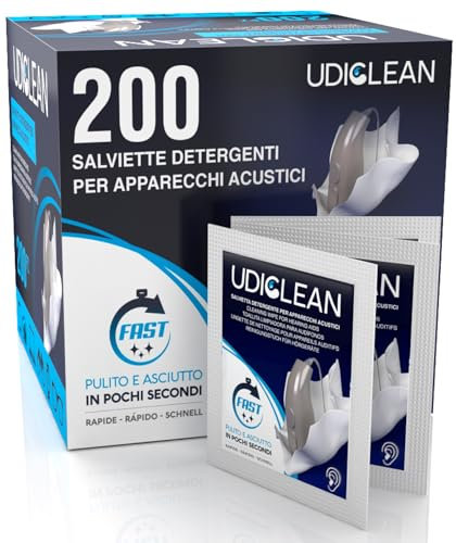 200 Quick-Drying Wet Wipes for Hearing Aids Udiclean Removing Sweat Wax and Dirt with Immediate Effect Individually Wrapped Cleaning Wipes