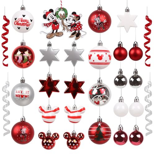 Set di baubles natalizi, decorazioni per l'albero di Natale, plastica 30 pezzi