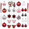 Set di baubles natalizi, decorazioni per l'albero di Natale, plastica 30 pezzi
