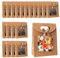 20 Pièces Boîte De Cadeau En Papier Kraft 16x12x6cm Sac Cadeau Avec Fenetre, Sacs Cadeaux Avec Poignées, Boîte à Cadeau Papier Kraft pour Emballer Cadeaux de Banquet Biscuits Bonbons, Marron