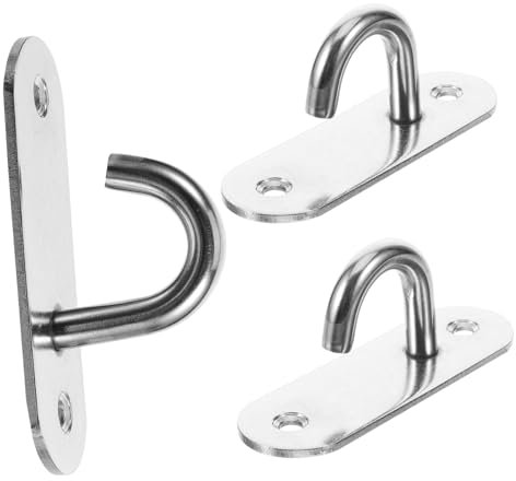 Kisangel Edelstahl Wandanker Mit Haken Und Schrauben Für Widerstandsbänder Yoga Fitnessbänder Robuste Deckenhalterung Für Hängestühle Schaukeln Punchingbags Heim Gym-Training