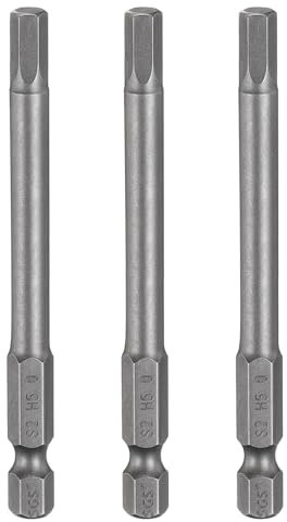 sourcing map 3pcs H5.0 Testa Esagonale Drill Bit Chiave 5mm Metrico Punta Piatta 1/4 Hex Shank 80mm (3.15) Lungo Magnetico Esagonale Cacciavite Socket Industriale Cacciavite Potenza Bit