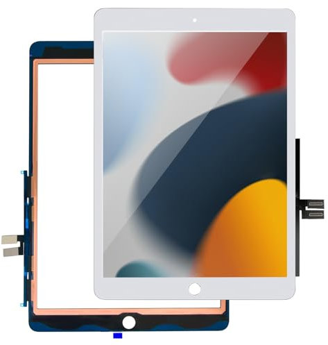 Ersatz-Digitizer für iPad 7. / 8. Generation (10,2 Zoll) (A2197, A2198, A2200, A2270, A2428, A2429, A2430) für iPad 7/8 Bildschirmersatzteile (kein LCD), + Home-Taste + vorinstalliert (ohne