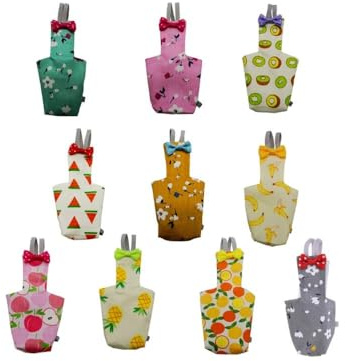 Lodoot Papageienwindel mit Fliege, bunt, Obst, Blumen, Nymphensittiche, Tauben, kleine und große Haustiere, Vögel, Fluganzug, Kleidung, Haustier, verstellbare Windel