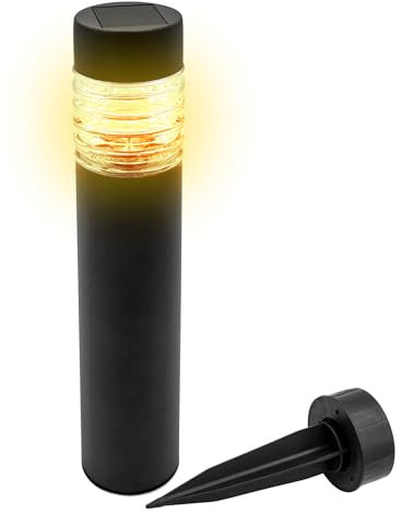 Spetebo Edelstahl Solar Gehwegleuchte 42 x 8 cm - anthrazit - Garten Wegeleuchte warm weiß - Solarleuchte Gartenlicht Außenleuchte Deko Beleuchtung solarbetrieben für Außen Terrasse