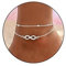 HARJJME Bracelet de cheville pour femme - En argent 925 - Or 925 - Double cœur - Perles - Twist Infinity - Réglable - Pour l'été - Plage - Cadeau, Silber 22+5CM Verstellbar, Bronze, Diamant