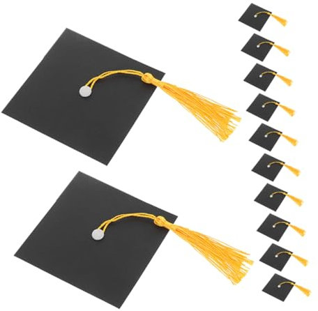 SOLUSTRE 50set Mini Graduation Cap Toppers for Cakes and Bottles of Chocolate Decorations for Graduation Parties Treats for Celebrations and Favors
