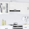 HOMTAKIE Armoire Murale de Cuisine Kalmar Blanc Brillant Bois d'ingénierie 1x Meuble Mural (1 Porte à abattant) 60 cm