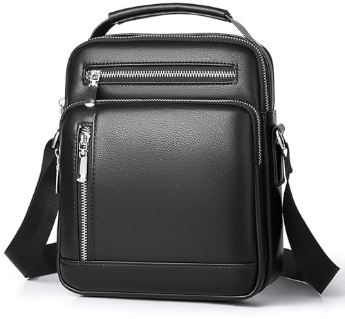 Fuaihui Herren Umhängetasche aus PU-Leder, Handytasche Crossbody Tasche | PU-Leder im Vintage-Look, Handytasche für Herren, für Alltag, Arbeit und Reisen, verstellbarer Schultergurt