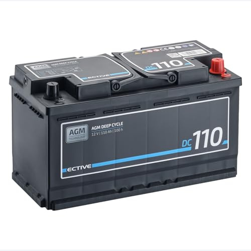 ECTIVE - AGM DC110 12V 110Ah - Deep Cycle Versorgungsbatterie wartungsfrei - VRLA Aufbaubatterie für Boote, Van, Wohnmobil, Camper