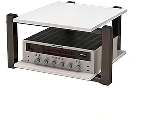 Meuble Amplificateur AV Meuble Audio Hi-FI Laqué avec Support D'enceintes Adapté Aux Composants Stéréo Platines Vinyles Et Lecteurs CD Salon(Blanc,70 * 55 * 40cm(2Tier))