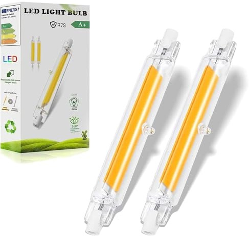 R7s LED 118mm Dimmbar Warmweiß & Halogenstab Ersatzlampe,2000LM,2 Pack
