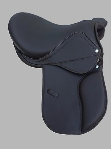 Synthetic Leather Treeless Pony Saddle Brown Flexible Comfort Design 15 Inch