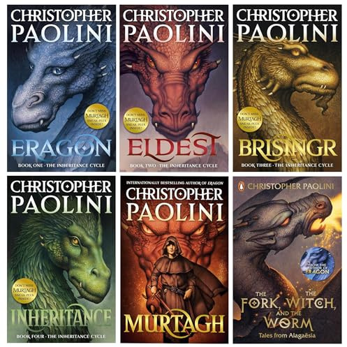 Inheritance Cycle 6 Books Collection (Murtagh, Eragon, Eldest, Brisingr, Inheritance & The Fork, the Witch, and the Worm)