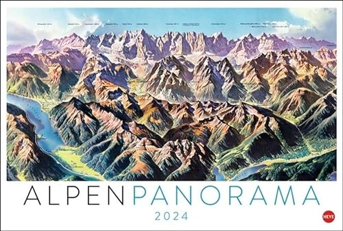 Alpenpanorama Edition 2024. Panoramakarten von den 1940er-Jahren bis heute zeigen die Berge in diesem Wandkalender 2024 von ihrer schönsten Seite. ... jeden Bergfex.: Die Kunst der Panoramakarten