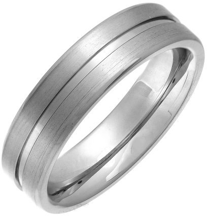 Theia Ring Titan Flache Form Matt, gerillt 6mm - Größe 66 (21.0)