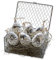 Loberon Osterei 6er Set Beston, mit Vintage-Papier beklebt, nostalgische Tiermotive, Deko-Eier, Ostern, Osterdeko, Kunststoff, Eisen, grau/Creme