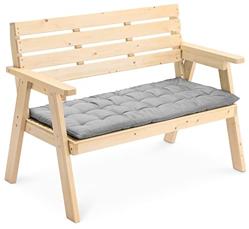 JEMIDI Bankauflage Sitzkissen für Bank - 120x40cm - Auflage Kissen Palettenkissen - Polsterauflage für Gartenbank Hollywoodschaukel - Hellgrau