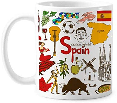 Taza de cerámica con diseño de bandera nacional de España