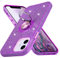 wisdompro Bling Case for iPhone 12 Mini, Glitter Sparkle Shiny Case with Ring Holder Kickstand Girls Women Cute Protective Cover Phone Case for iPhone 12 Mini (5.4 Inch) - Purple