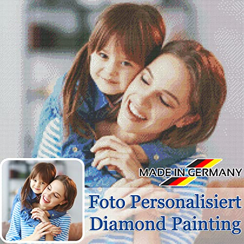 Personalisiert Diamond Painting Eigenes Foto,Personalisiert Diamond Painting Bilder 5D DIY Diamantmalerei Home Decor, Personalisierte Geschenke Für Muttertag,Geburtstage,Jubiläen(Eckig, 30x40cm)