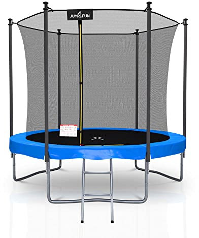Trampoline extérieur Classique ø 244 cm- 8FT- Filet intérieur, Matelas de Protection réversible et Echelle