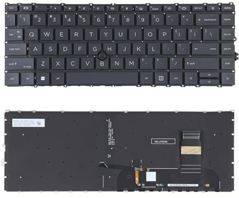 Teclado de reemplazo de la computadora portátil para HP EliteBook 840 G7 G8 845 G7 745 G7 G8 Teclado de versión de EE. UU. con luz de Fondo y Palo de Punta