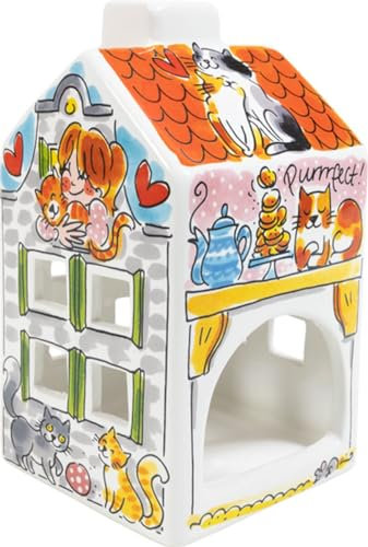Teelichthalter Katzenhaus – Blond Amsterdam – Cat Lover – Keramik – Geschenkidee für Katzenfreunde – Deko mit Licht – Home is Where My cat is
