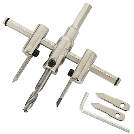 XRMXF Kreisschneider Kreis Lochsäge Einstellbar Legierung Kreislochsäge Holzverarbeitung Werkzeuge Durchmesser stufenlos einstellbar (40-120 mm) - Verstellbare Lochsäge