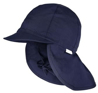 maximo Uni Mini Kindercap Baumwollcap Sonnencap Sommercap Nackenschutz Strandcap Kinder - mit Schirm Frühling-Sommer Sommer - 47 cm dunkelblau
