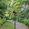 SJASD éolienne métallique,Moulin à Vent cinétique à Lame à Double Unique pour l'extérieur,Structure métallique Verticale sur Piquet pour Cour, pelouse et Jardin,pivotant à 360°