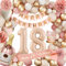 18 Anni Compleanno Decorazioni Ragazza, Palloncini, Regali Per Compleanno, Rosa Retrò Festoni Compleannoi, Striscione Di Happy 18th Birthday Decorazione per Feste