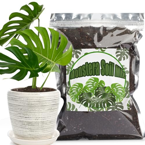 GOTVUGE Monstera Erde für Topfpflanzen - Premium Tropenmischung mit schneller Drainage zum Anbau und Umtopfen von Monstera Deliciosa (Fensterblatt) und Schweizer Käse Pflanzen (4L)