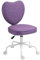 HOMCOM Sedia per Scrivania a Forma di Cuore, Sedia da Ufficio con 5 Rotelle Girevoli e Altezza Regolabile in Tessuto, 40x50x79-89cm, Viola