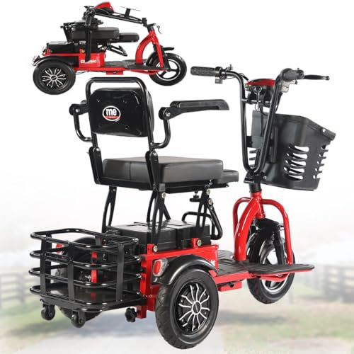 Roller Für Senioren,Elektro Dreirad,Mobilitätsroller 3-Rad-Mobilitätsroller,Zusammenklappbarer Mobilitätsroller,Mit Kindersitz Und Lithiumbatterie,Belastbarkeit: 150 Kg A