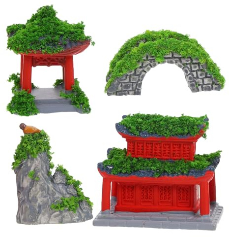Yardwe Vielseitige 6 Stücke Miniatur Japanischen Aquarium Terrarium Bonsai Dekorationen Landschaft Ornamente